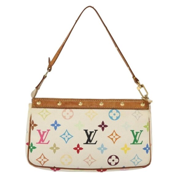 LOUIS VUITTON Monogram Multicolor Pochette Pouch White M92649 LV Auth 140354 - Picture 3 of 16
